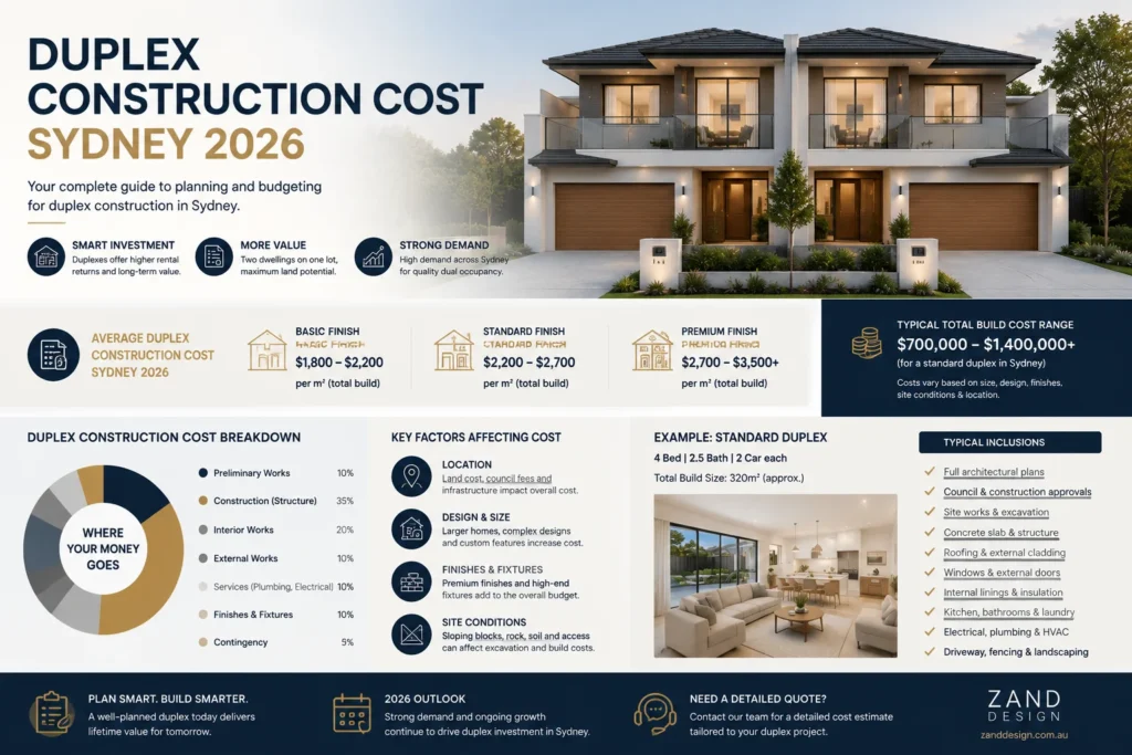 Duplex Construction Cost Sydney 2026