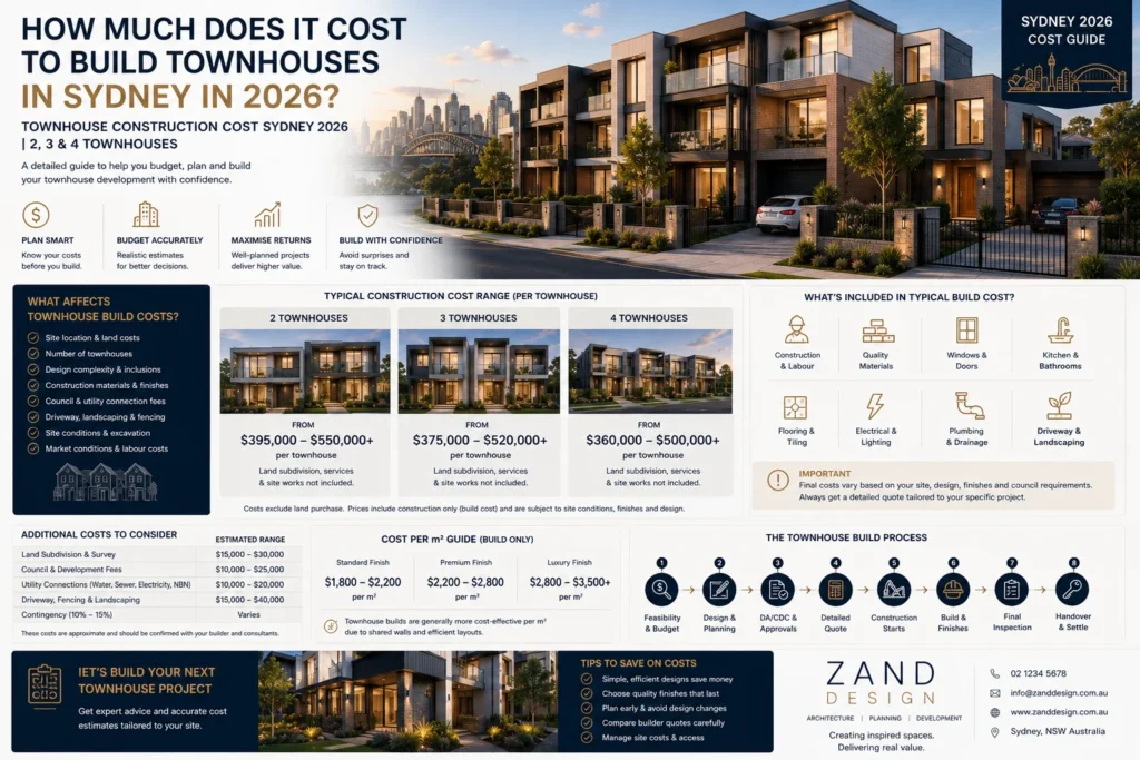 How Much Does It Cost to Build Townhouses in Sydney in 2026?