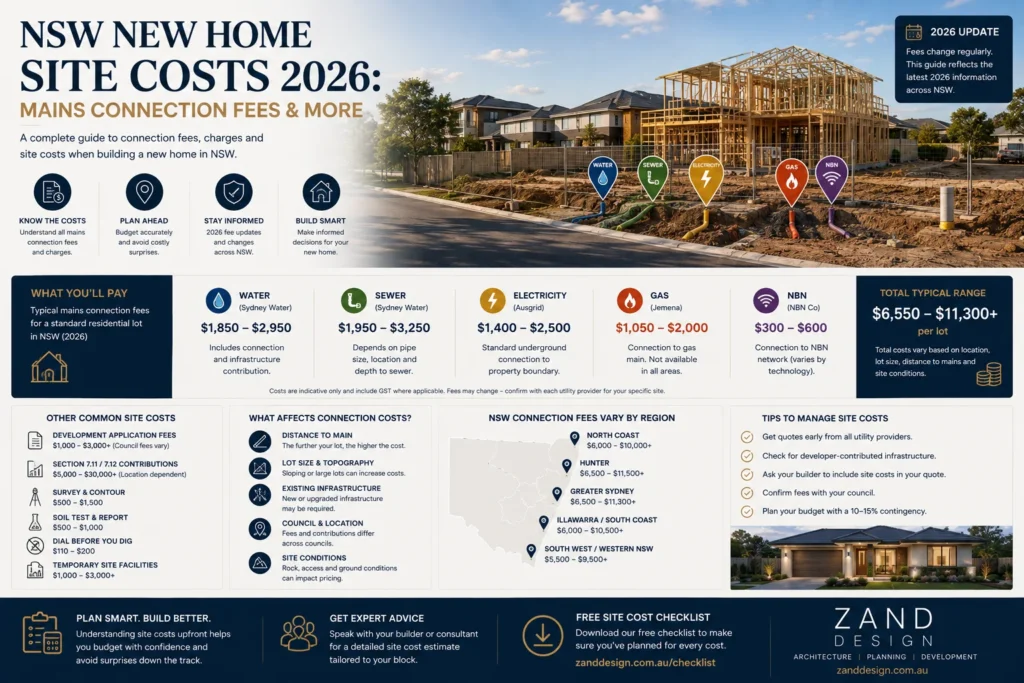 NSW New Home Site Costs 2026 Mains Connection Fees & More